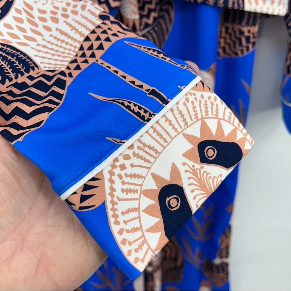 Noli S Panda pajama set long sleeve pants 0372 button up soft blue small - Picture 6 of 16